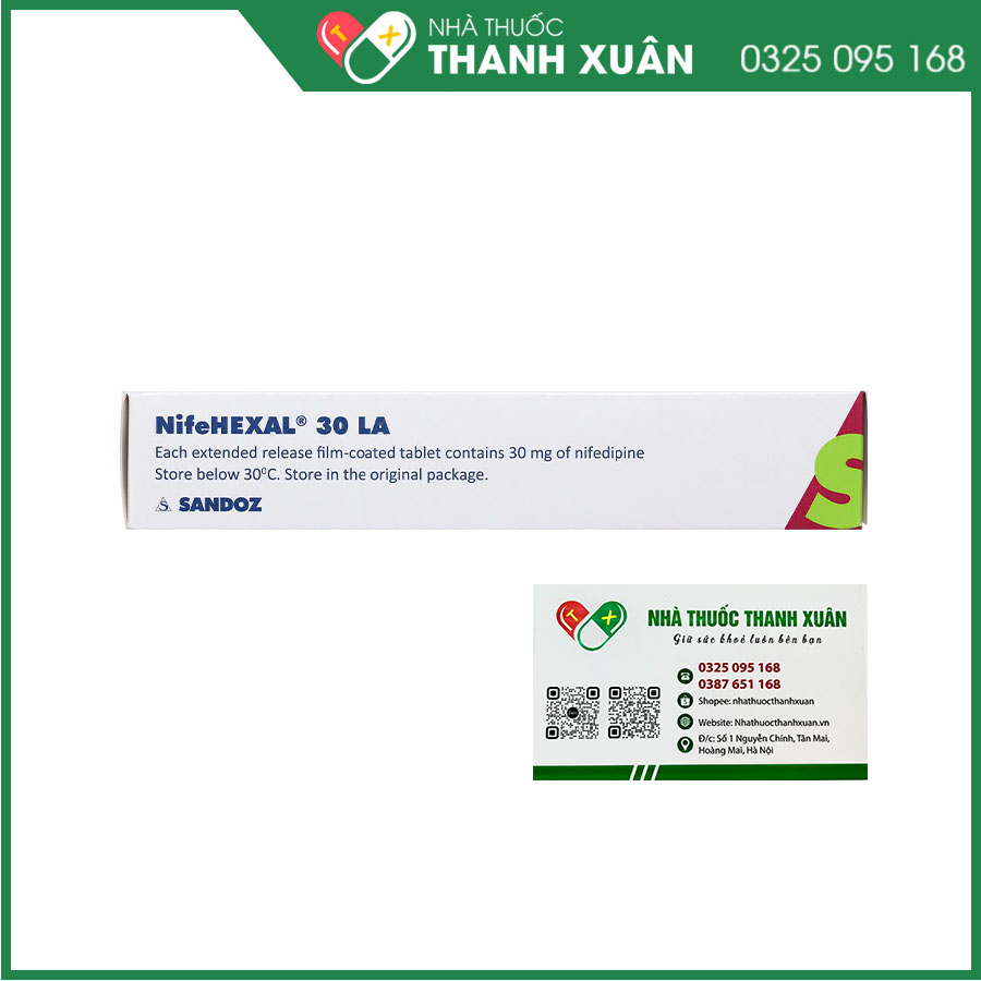 NifeHexal 30 LA điều trị đau thắt ngực, tăng huyết áp, hội chứng Raynaud